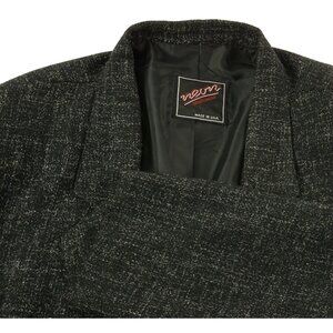 Vintage 1970s Neon Sportswear Atomic Fleck Tweed Sport Coat Black 42 Disco Dance